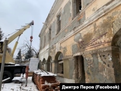 Будівельні роботи на Братських келіях Києво-Могилянської академії в листопаді 2023 року. Фото: Фейсбук Дмитра Перова