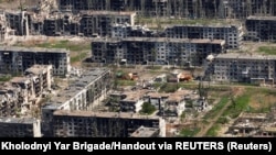 Місто Бахмут на Донеччині – місце найзапекліших боїв Сил оборони України з армією РФ. Скрін з відео, яке було оприлюднене 15 червня 2023 року