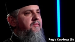 Предстоятель Православної церкви України (ПЦУ) митрополит Київський і всієї України Епіфаній у Київському бюро Радіо Свобода