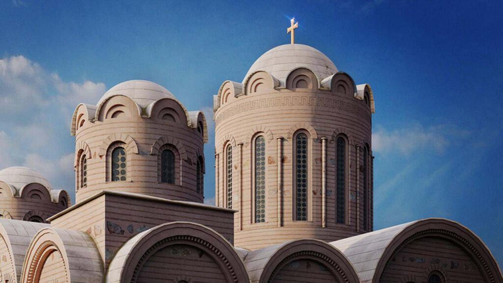У Вишгороді презентували 3D модель храму свв. Бориса і Гліба та оновлену мозаїку нижнього ярусу дзвіниці